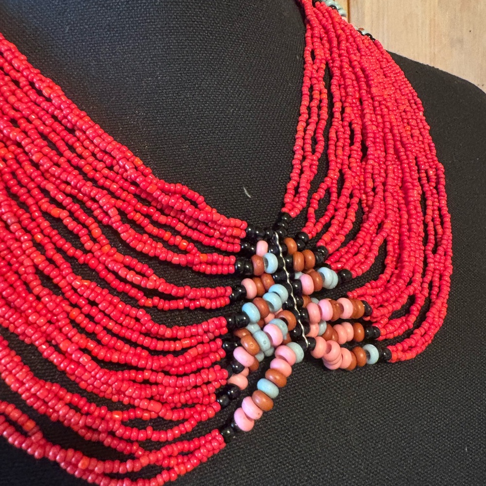 Artisan Vibrant Multicolor Beaded Necklace